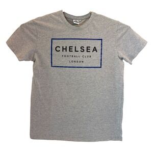 Chelsea Football Club London T-Shirt Mens Medium Grey Graphic Soccer Tee Cotton